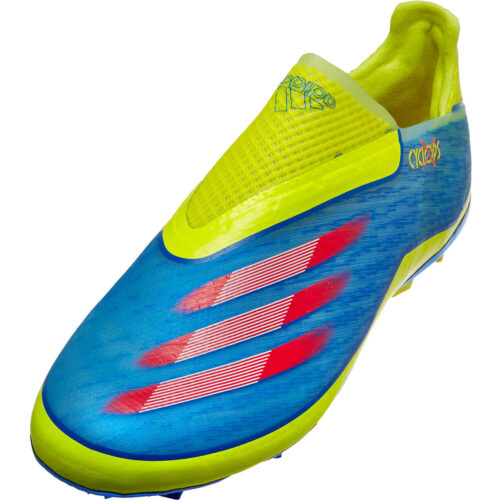 Kids adidas x Marvel X-Men X Ghosted+ FG – Blue & Vivid Red with Bright Yellow