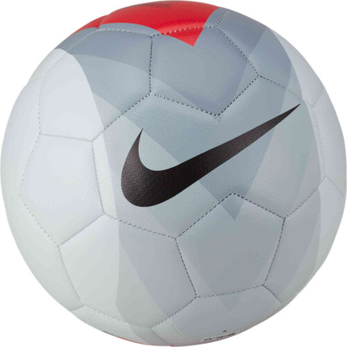 Nike FootballX Strike Soccer Ball – Pure Platinum.Bright Crimson/Dark Grey