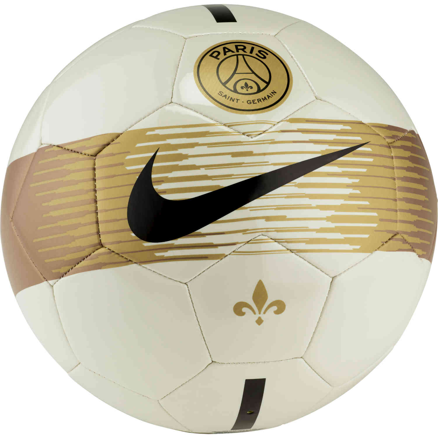 Idol Hairdresser Bud Nike PSG Supporters Soccer Ball - Light Bone/Black/Gold - SoccerPro
