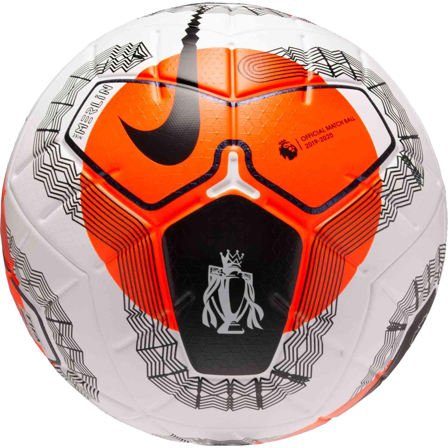 Nike Premier League Merlin Official Match Soccer Ball White With Black And Hyper Crimson Soccerpro