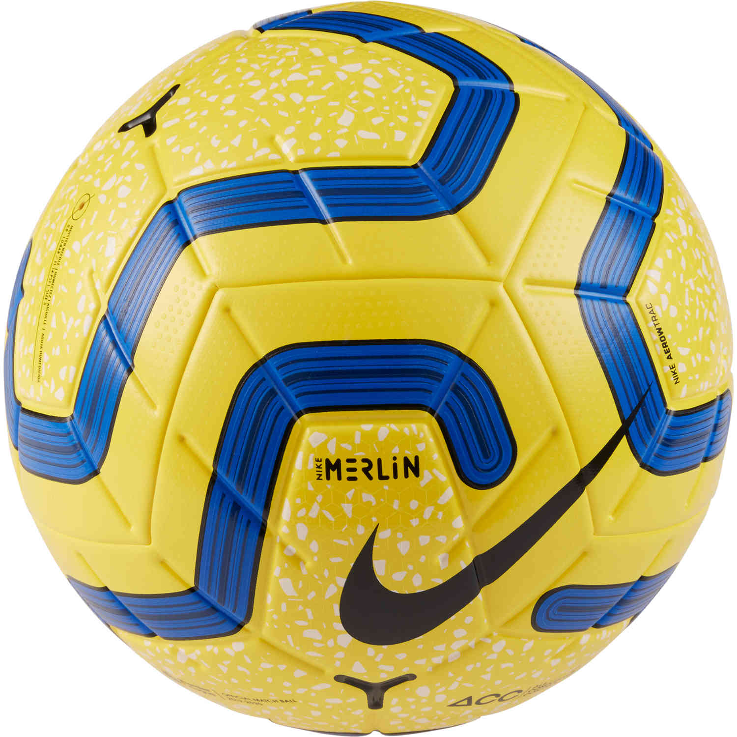 Nike Hi-vis Premier League Merlin Official Match Soccer Ball Yellow/Blue/Black SoccerPro