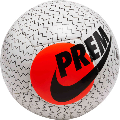 Nike Premier League Pitch Soccer Ball – White & Hyper Crimson with Black