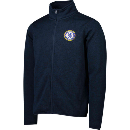 Chelsea Knitted Fleece Jacket – Navy Melange