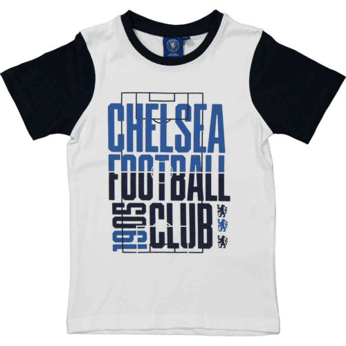 Kids Chelsea Tee – White/Navy