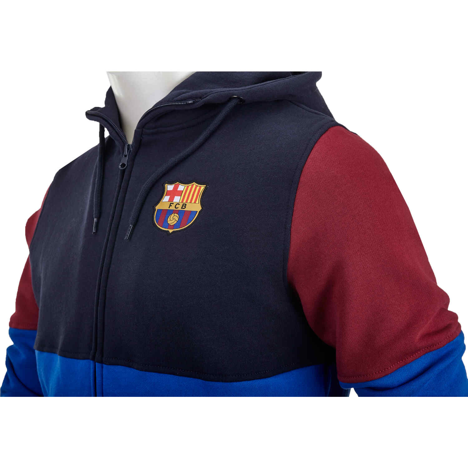 Barcelona Color Block Full-zip Hoodie - Reflex Blue - SoccerPro