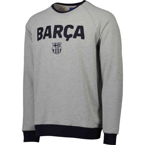 Kids Barcelona Raglan Crew – Heather Grey